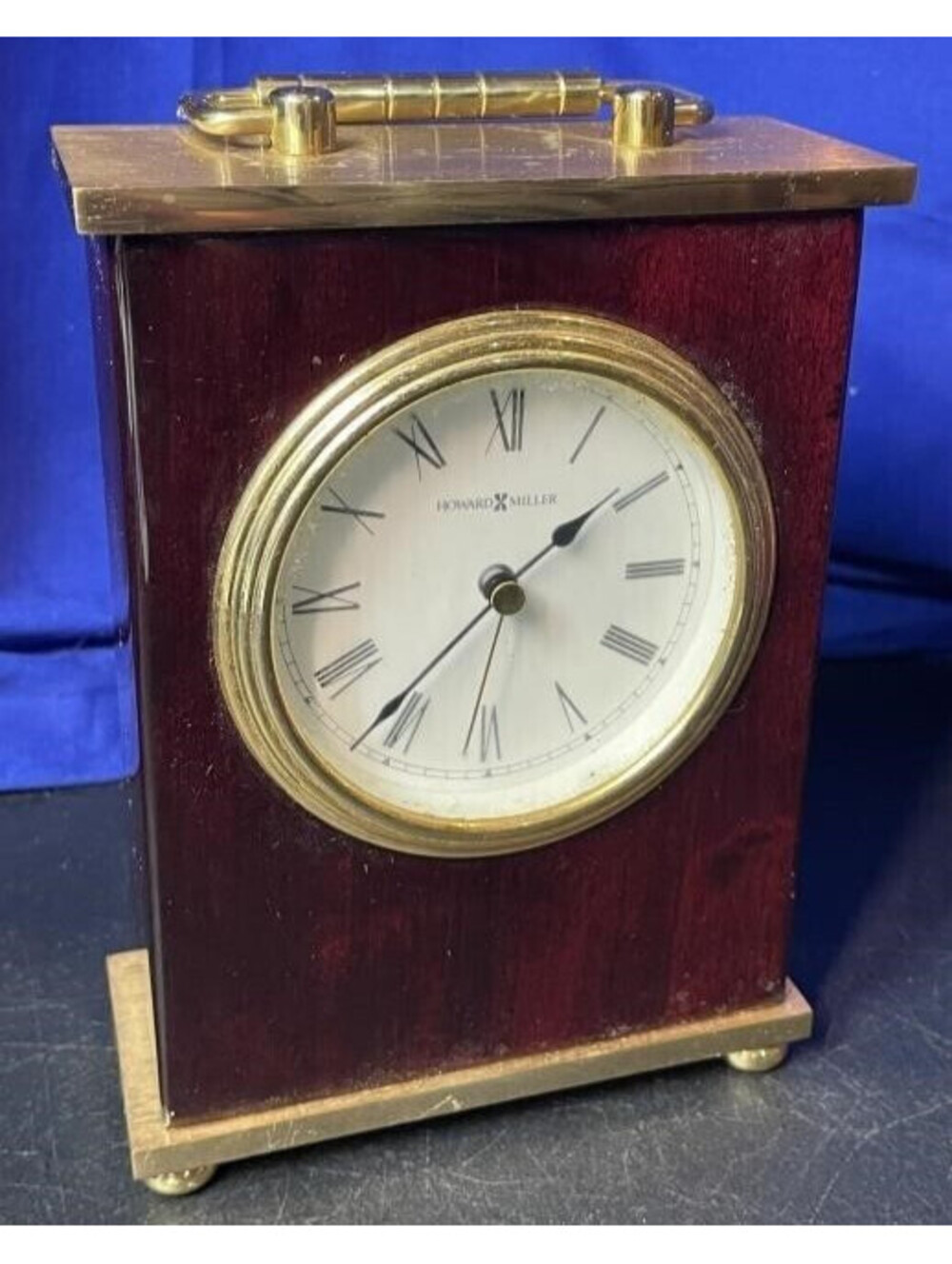 Howard Miller 613528 Rosewood & Brass Mantle Clock – Quartz Battery Operated